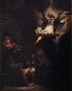Rembrandt van rijn arkeangeln rafael lamnar tobias familj painting